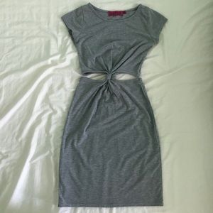 BOOHOO grey cut out mini dress, size 4